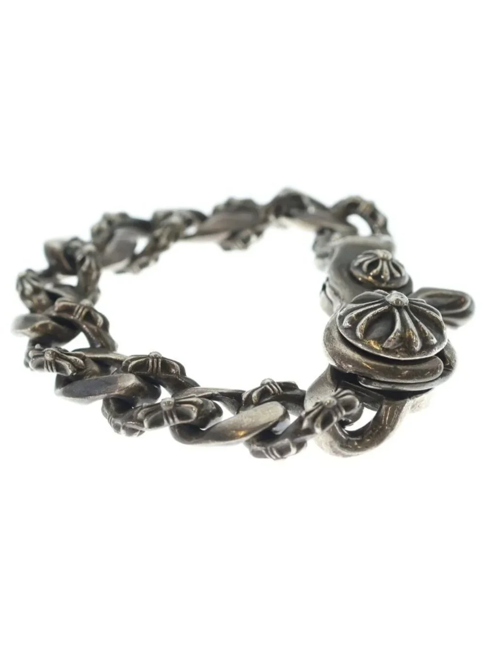 Chrome Hearts Fncy Chn Lnk Fancy Link Clip Bracelet 13 Links Silver